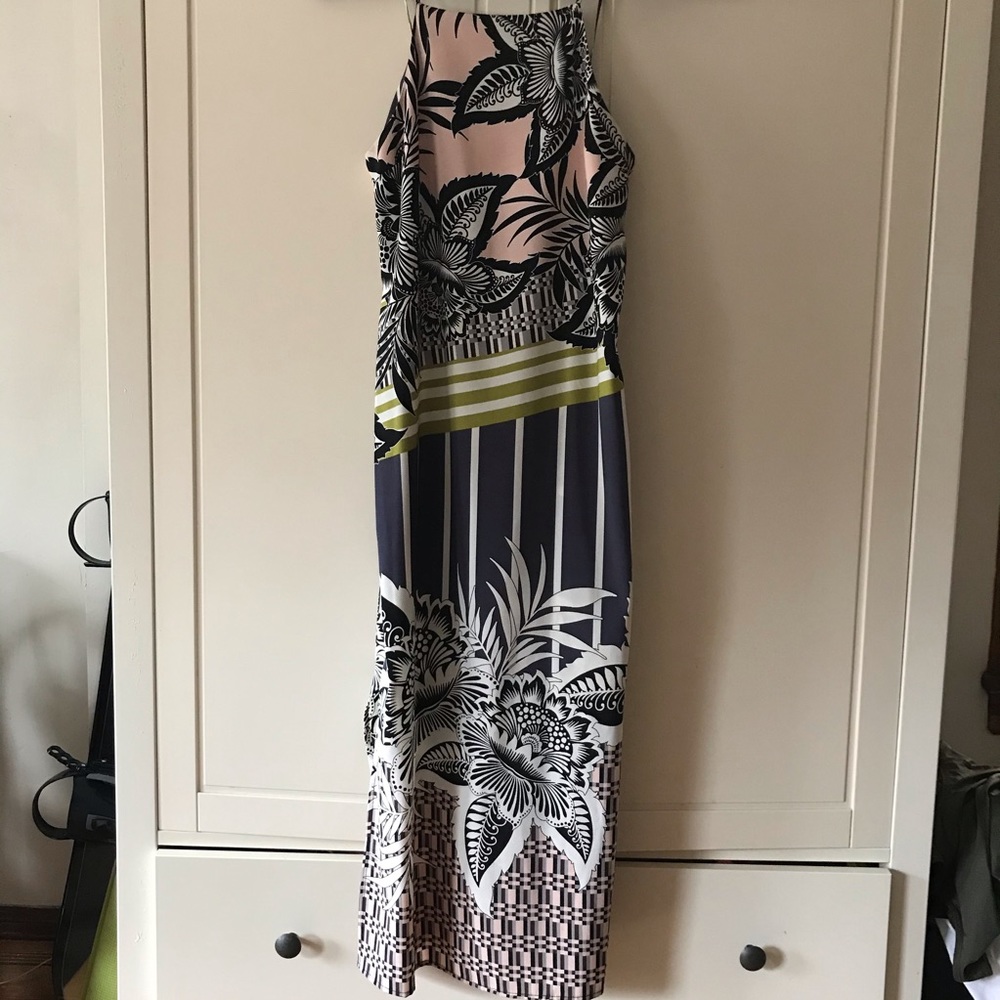 TOPSHOP Tropical Midi Dress with side slits-TALL